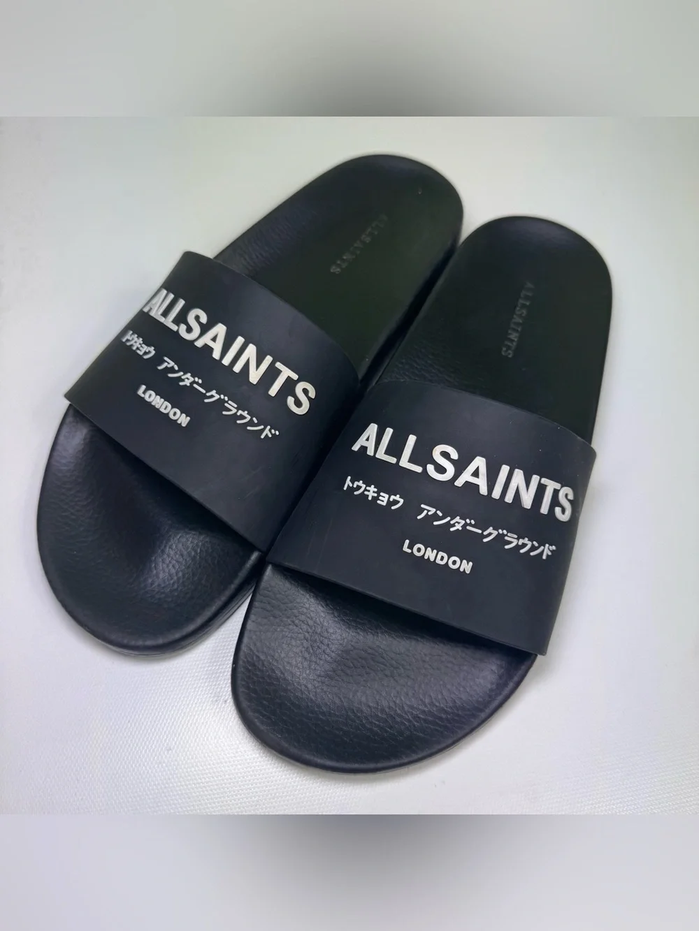 Allsaints Underground Logo Slip On Slides size 42 - Picture 1 of 6